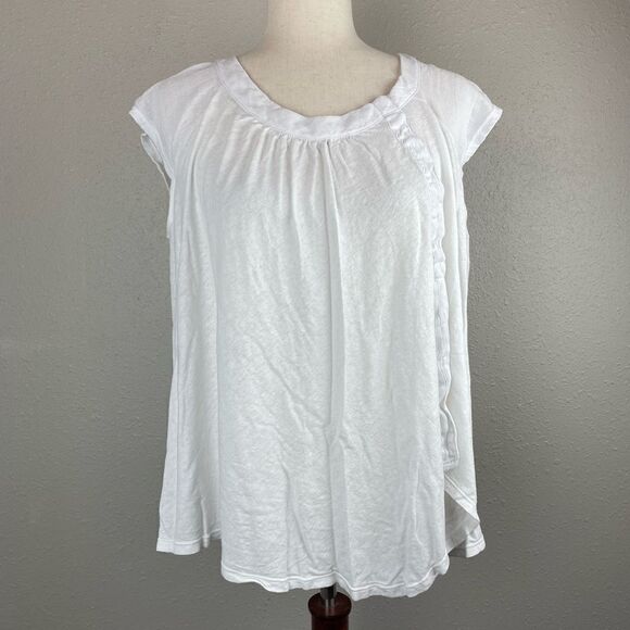 NWOT Free People Oversized Linen Blend T-Shirt Size XS - Picture 1 of 6